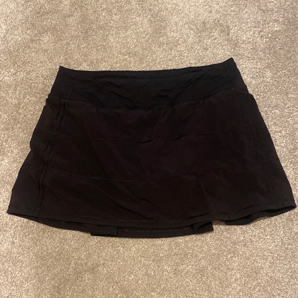 Black Lululemon Pace Rival Tennis Skirt